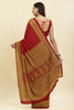 Maroon Crepe Printed Saree