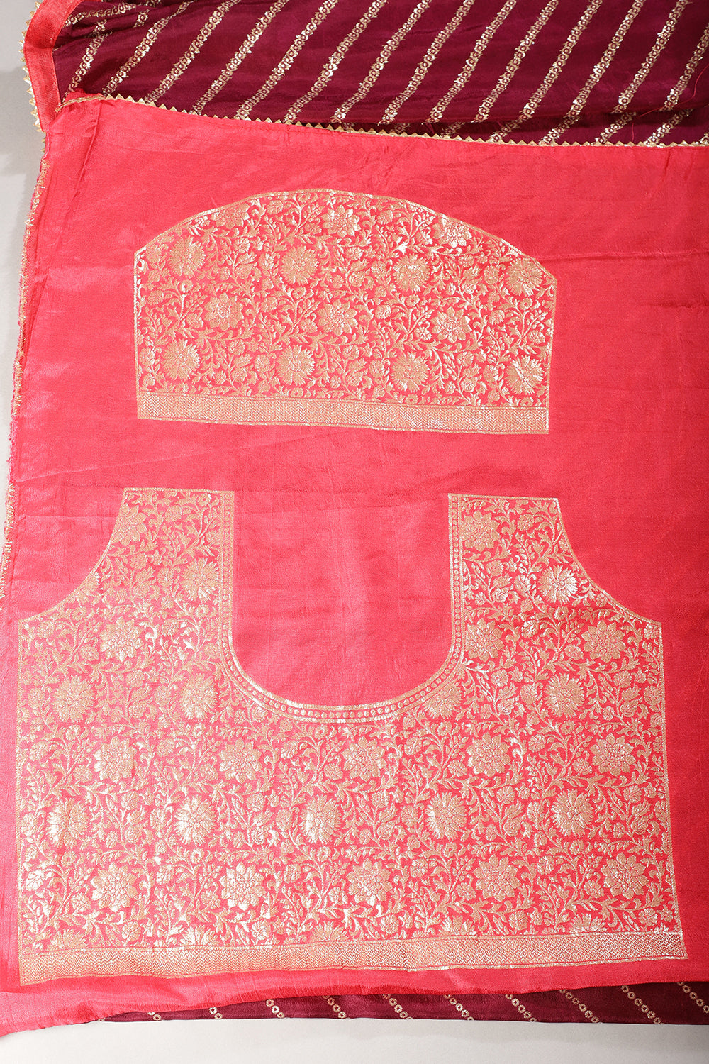 Wine Modal Silk Saree with Zari Pinstripes