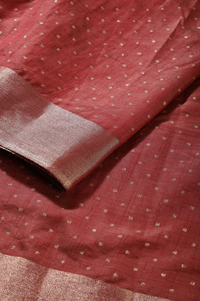Maroon Zari Woven Silk Saree