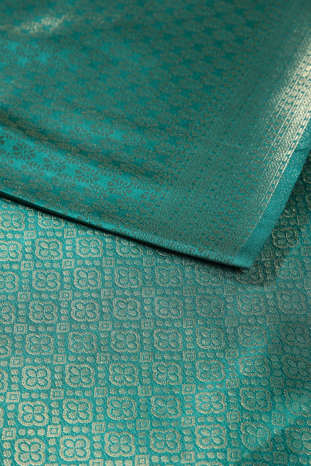 Teal Color South Silk Zari Woven Saree