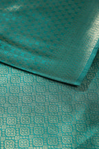 Teal Color South Silk Zari Woven Saree