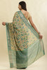 Sea Green & Beige Cotton Silk Floral Boota Printed Saree