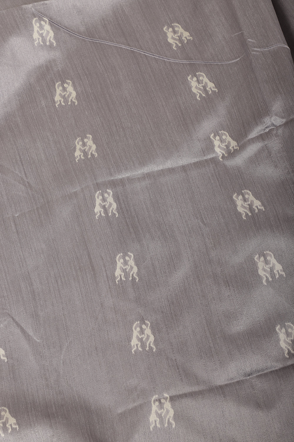 Grey Chanderi Silk Resham & Zari Woven Saree
