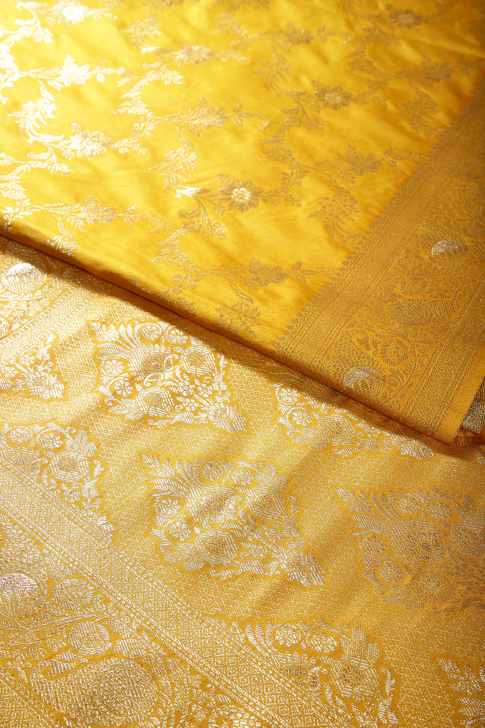 Mustard Colour Zari Woven South Silk Saree