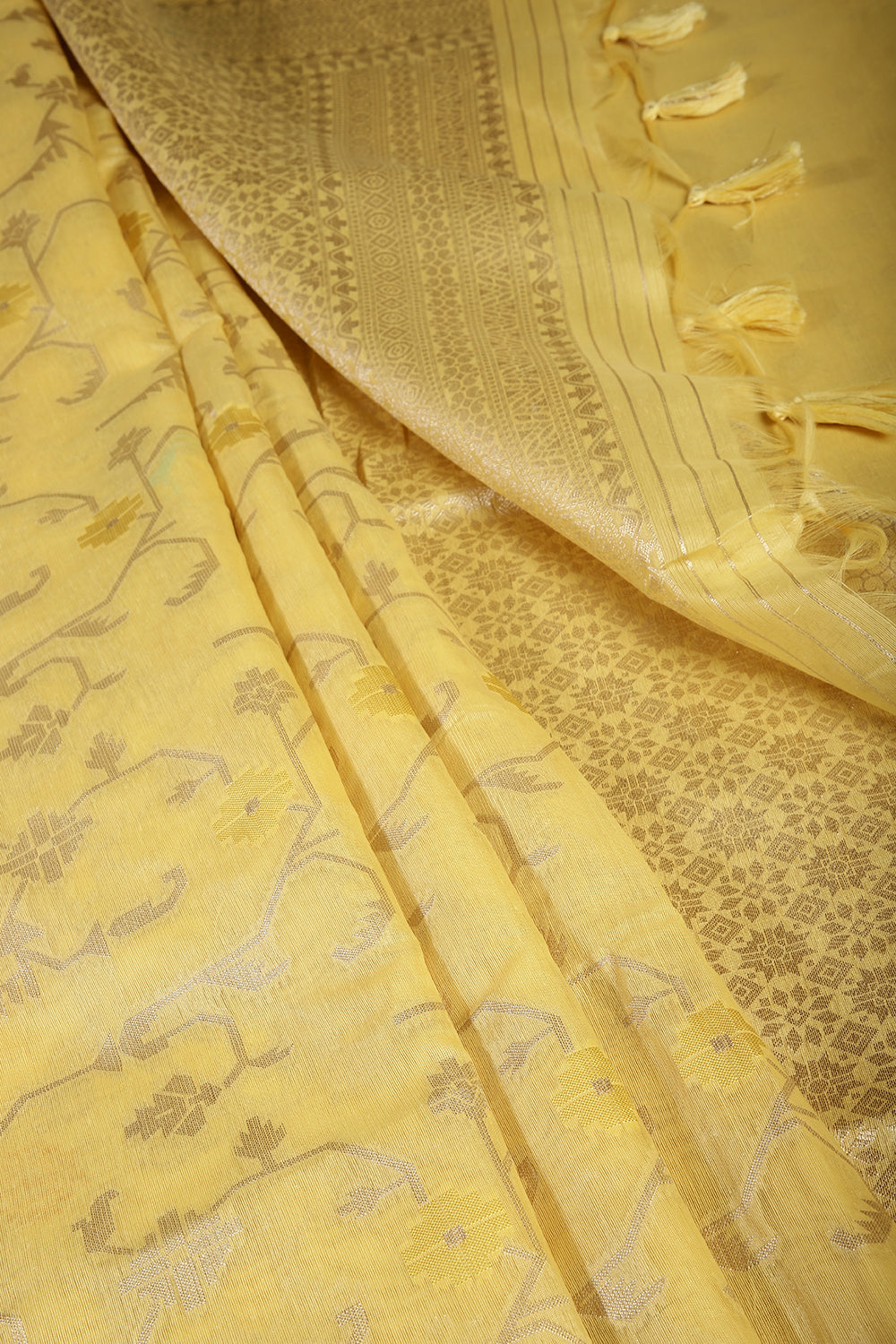 Yellow Color Kota Woven Silk Saree