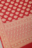 Red Pure Khaddi Georgette Banarasi Saree with Zardozi Handwork