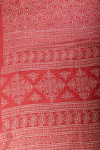 Red Printed & Woven Cotton Silk Saree