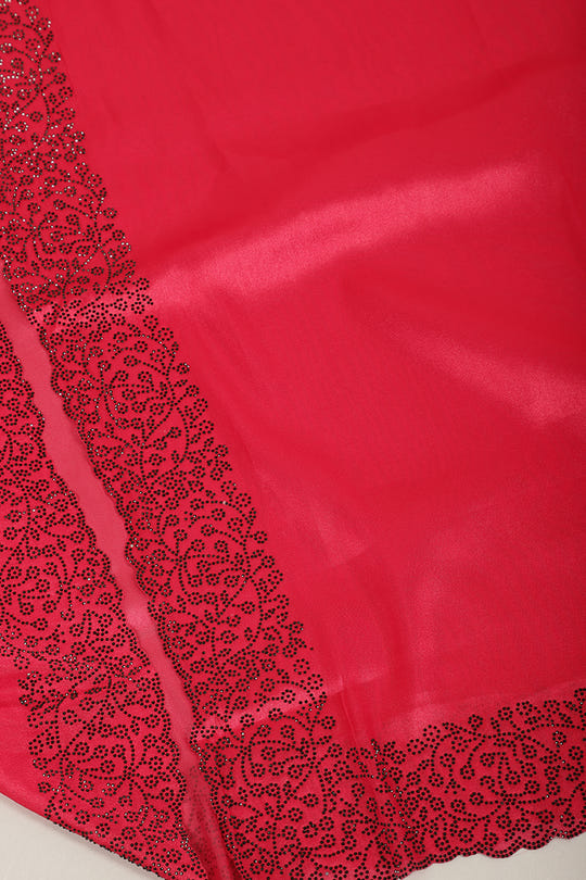 Magenta Pink Color Tissue Silk Saree with Swarovski Border