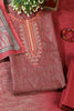 Maroon Pashmina Printed And Neck Embroidered Unstitched Suit Material