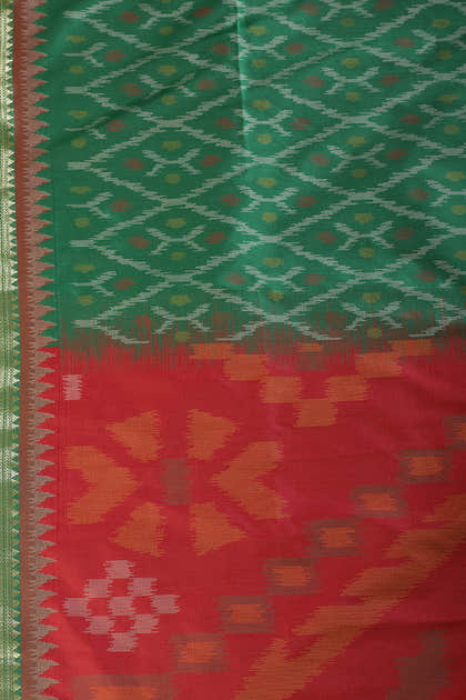 Green Soft Silk Resham & Zari Woven Saree