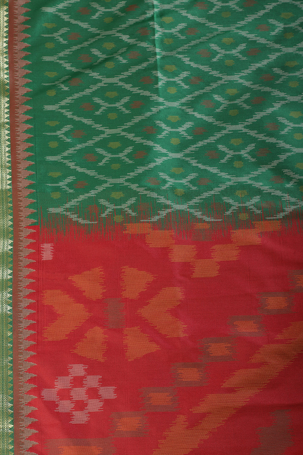 Green Soft Silk Resham & Zari Woven Saree