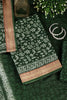 Bottle Green Warli Print Cotton Unstitched Suit Material