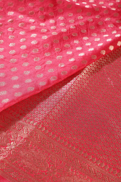 Carmine  Cotton Silk Zari Woven Saree