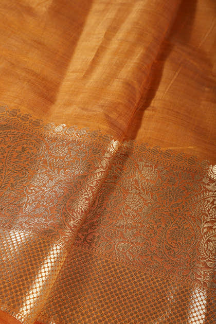 Mustard Cotton Silk Woven Saree