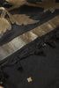 Black Tussar Silk Floral Zari Woven Saree