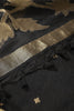 Black Tussar Silk Floral Zari Woven Saree