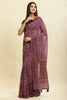 Dusky Purple Cotton Silk Printed Saree