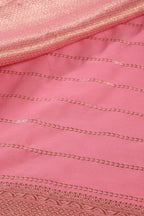 Pink Color Georgette Saree with Zari Pinstripes