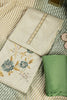 Green Color Printed And Resham Embroidered Unstitched Suit Material