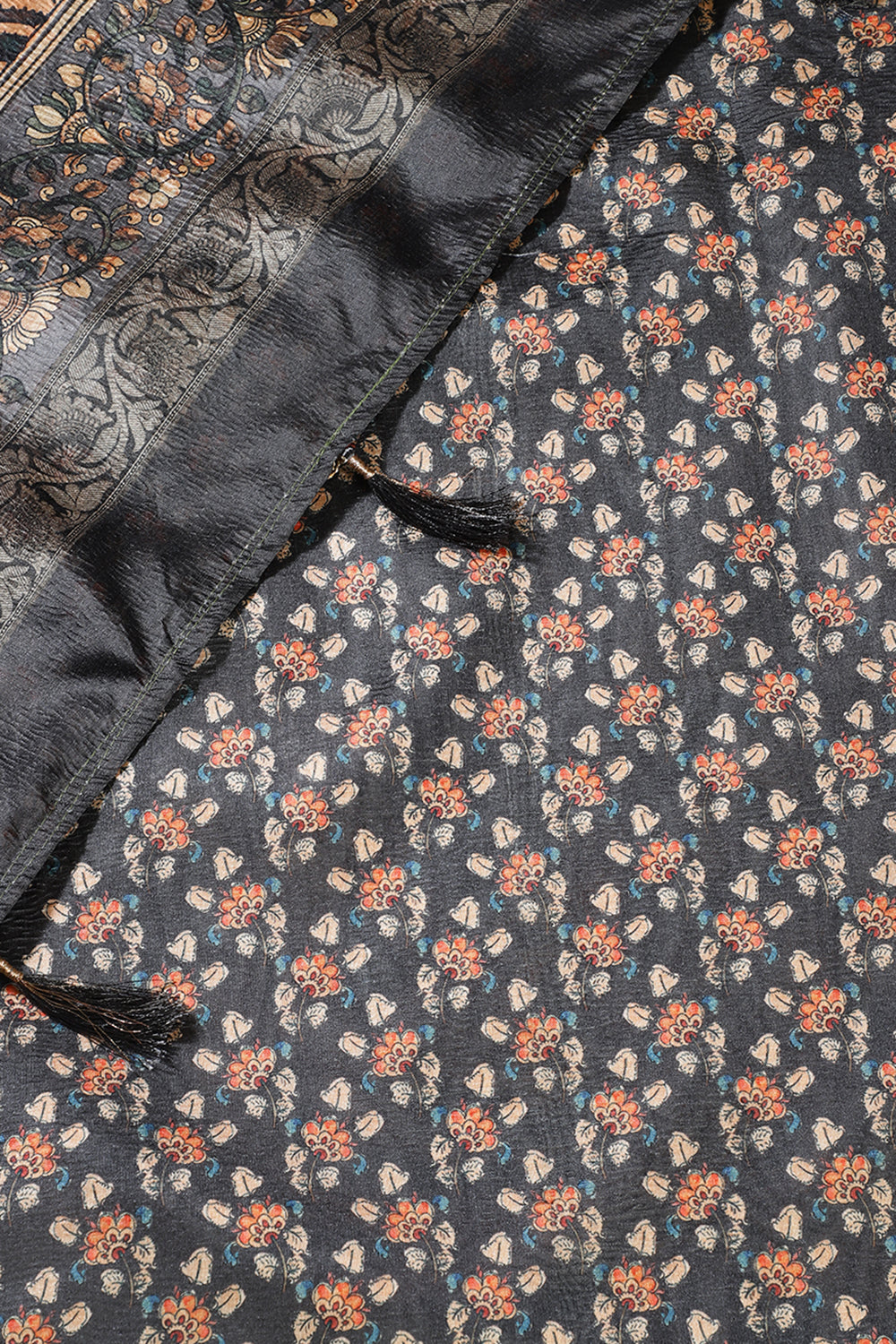 Grey Tussar Silk Digital-Inspired Printed Saree