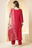 Fushia Pink Color Silk Suit Set With Neck Embroidered & Floral Printed Dupatta
