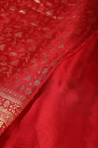 Red Woven South Silk Saree