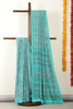 Turquoise & Grey Floral Printed Crepe Saree