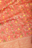 Peach Silk Zari & Resham Woven Saree
