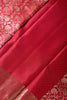 Valentine Red Color Banarasi Pure Silk Handloom Gold Zari Saree with Jangla Pattern
