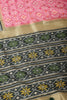 Dusty Pink & Green Dual Toned Tussar Silk Patola Woven Saree