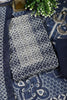 Navy Blue Cotton Silk Printed and Neck Embroidered Unstitched Suit