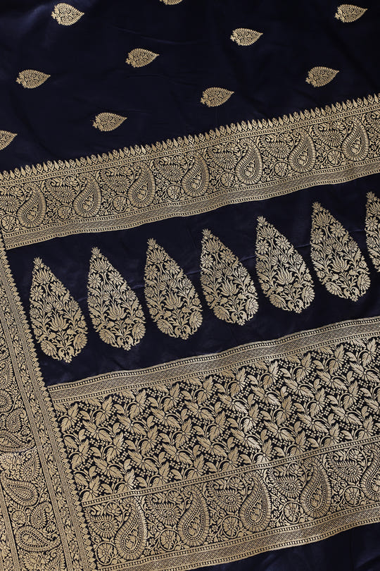 Navy Color South Silk Zari Woven Saree