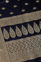 Navy Color South Silk Zari Woven Saree