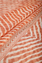 Orange Color Chiffon Leheriya Printed Saree