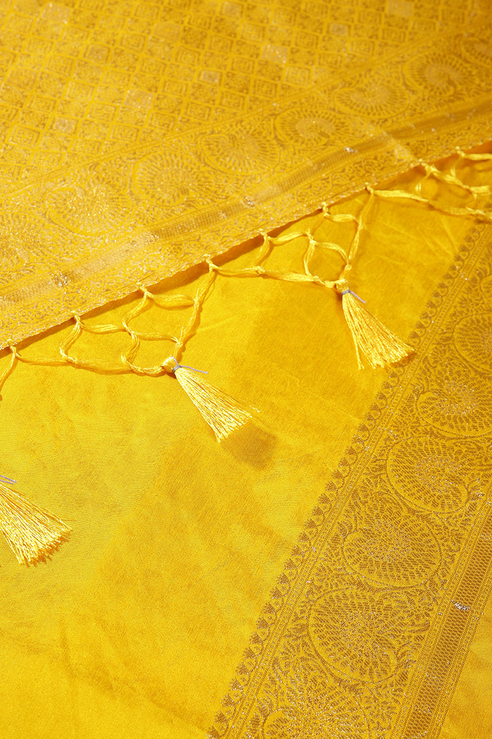 Yellow Color Zari Woven South Silk Saree