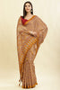 Mustard Cotton Silk Ajrakh Block Printed Saree