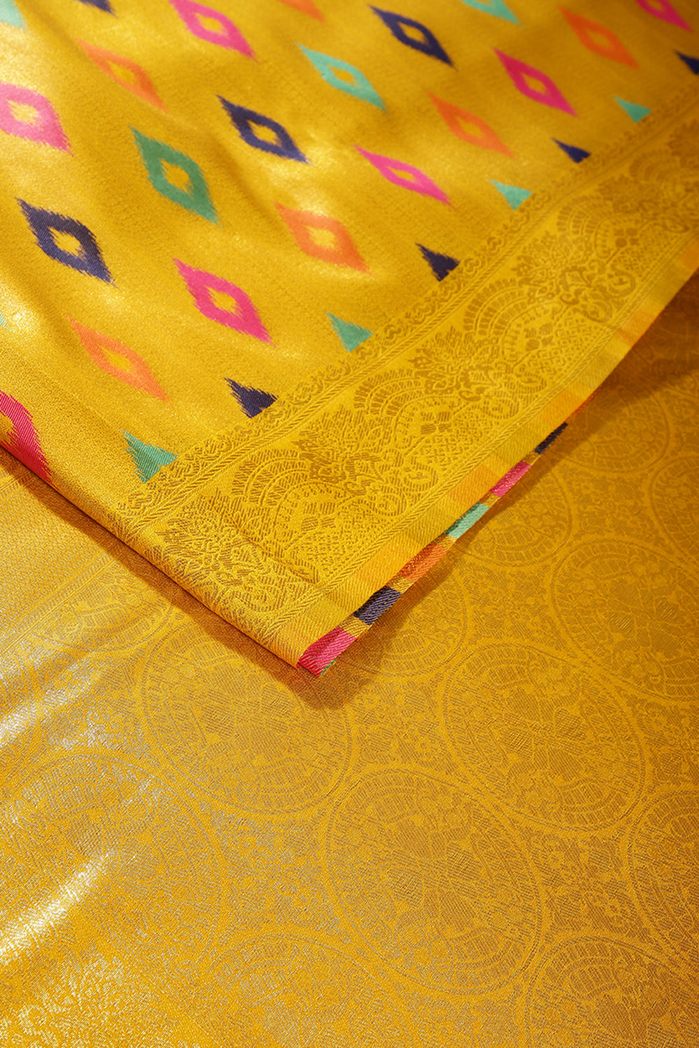 Yellow Color Silk Resham and Zari Woven Saree