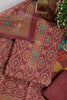 Wine Pashmina Digital Printed Unstitched Suit Material