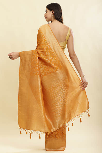 Mustard Lightweight Banarasi Silk Weaving Saree
