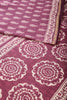 Light Plum Color Cotton Hand-Block Style Printed Saree