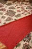 Beige & Red Color Tree-Like Structures Printed Tussar Silk Saree