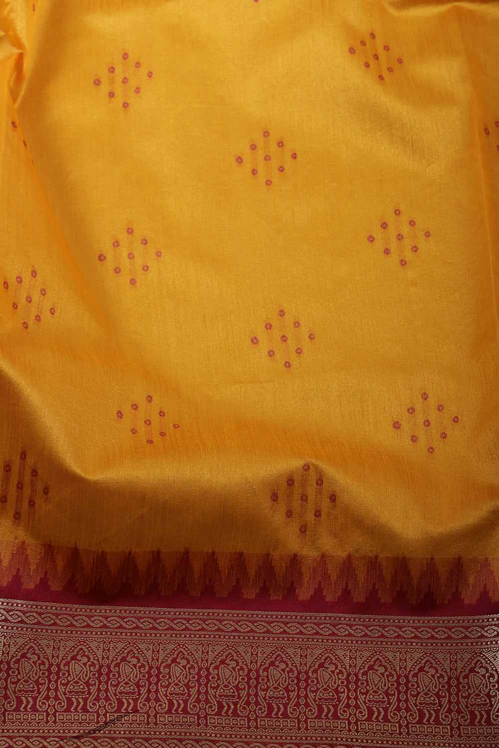 Mustard Cotton Silk Zari Woven Saree