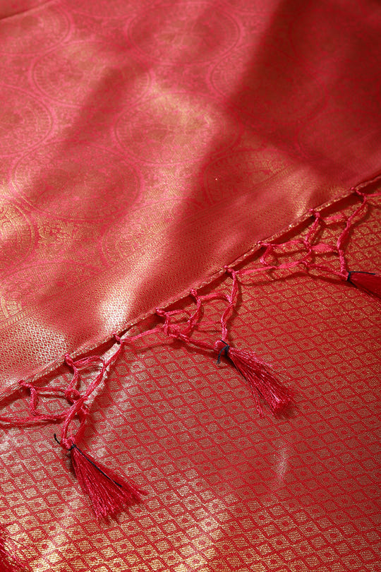 Fuchsia Pink Color Silk Resham and Zari Woven Saree