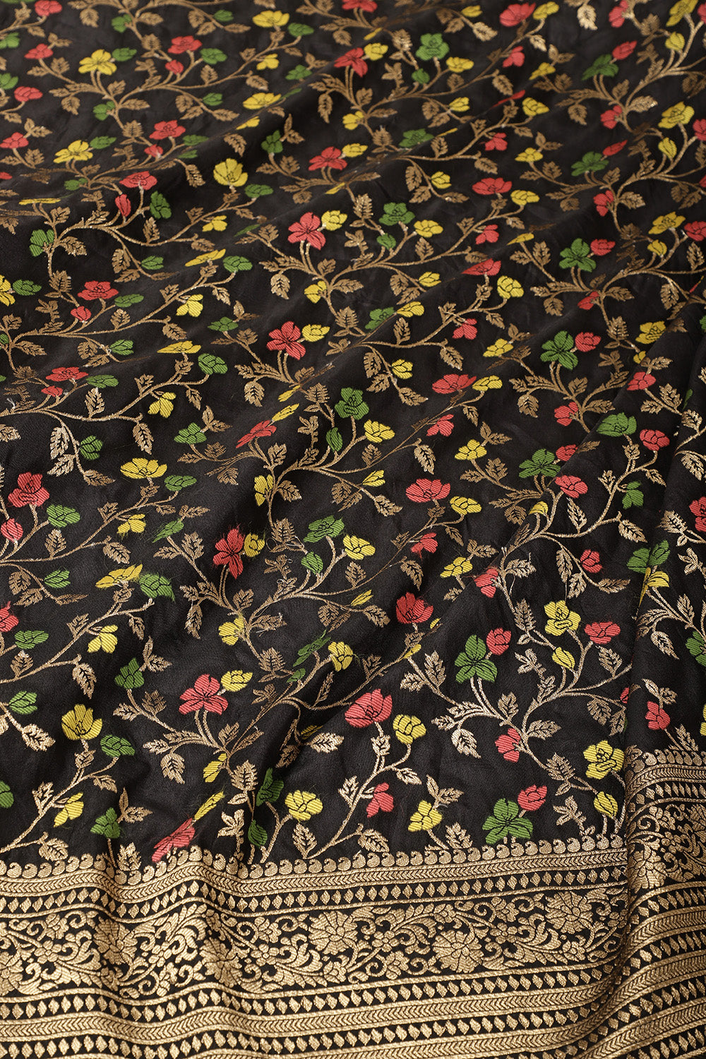 Black Silk Resham & Zari Woven Saree