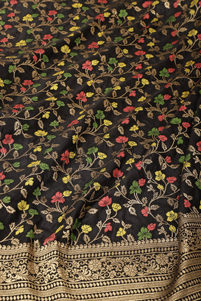 Black Silk Resham & Zari Woven Saree