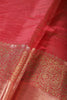 Carmine Red Cotton Silk Woven Saree