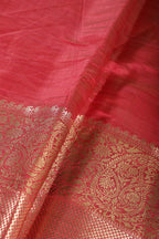 Carmine Red Cotton Silk Woven Saree