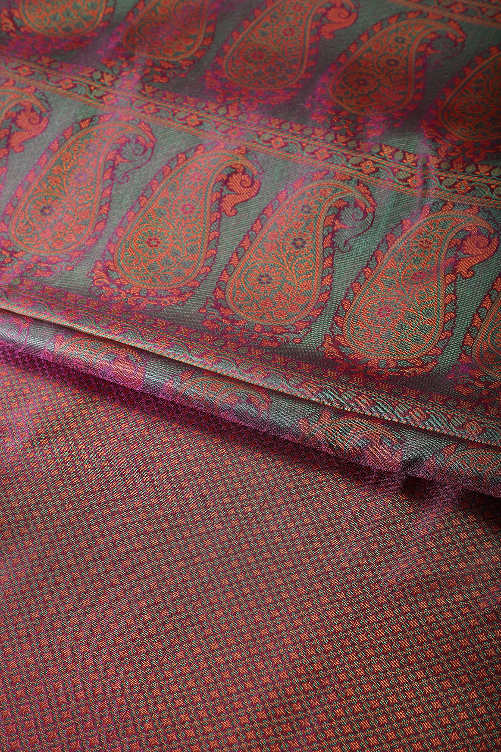 Wine Colour Silk Resham & Zari Woven Saree