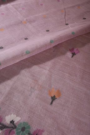Lavender Color Chanderi Cotton Resham Woven Saree