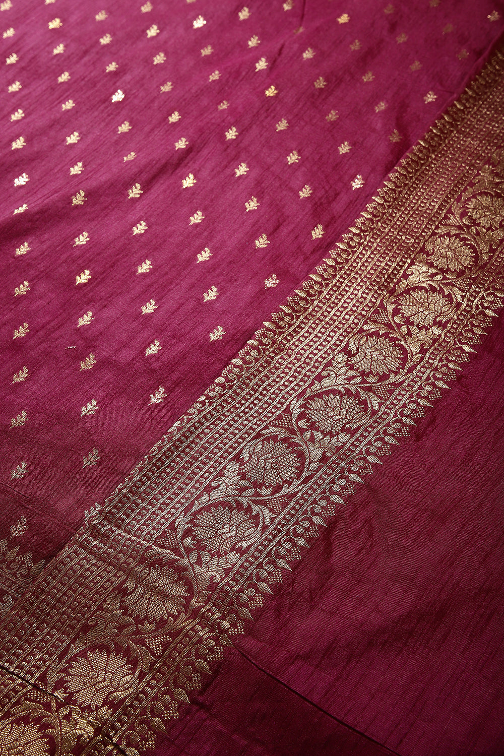 Burgundy Color Raw Silk Woven Saree